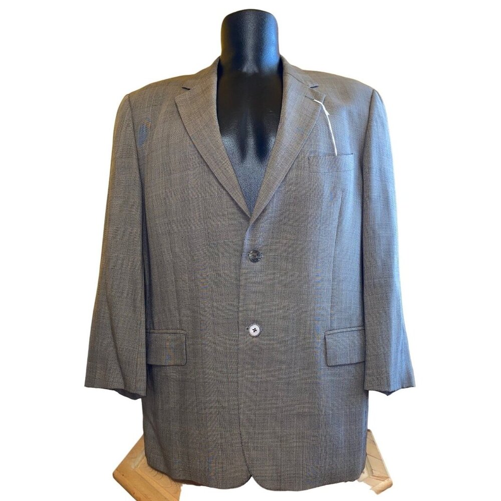 Joseph Abboud Mens Brown Plaid Blazer Size 32 X 21 Wool Blend 2-Button Jacket Ma
